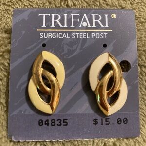 NWT Vintage Trifari Surgical Steel Post Earrings
